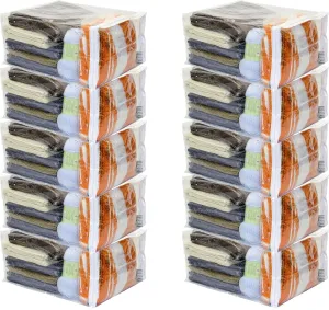 10-Pack Clear Vinyl Zippered Storage Bags 15 x 18 x 9 Inch
