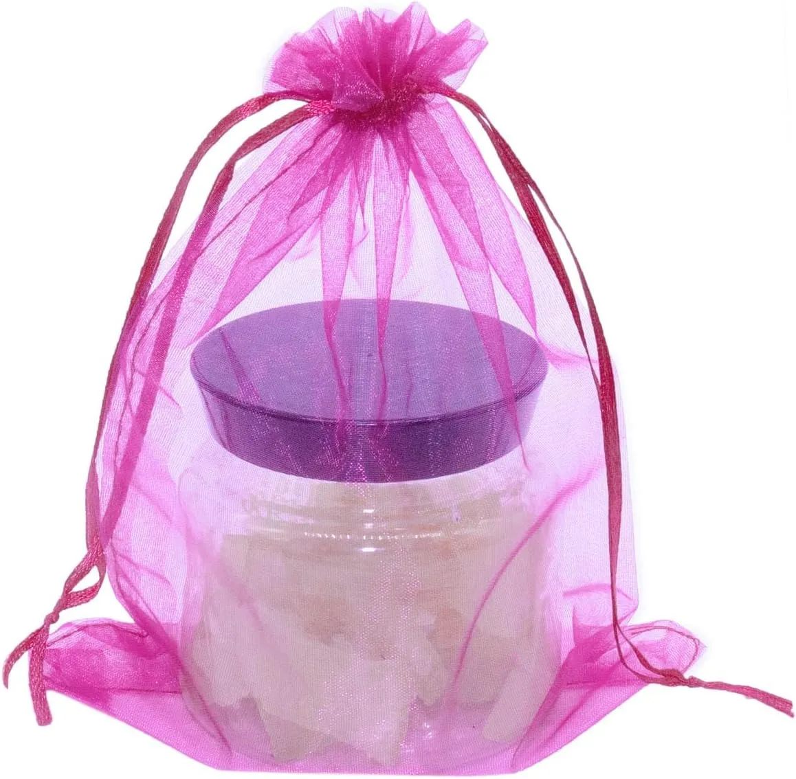 100pcs Organza Pouch Bag Drawstring 6"x9" 16x22cm Strong Gift Candy Bag Jewelry Party Wedding Favor (Hot Pink)