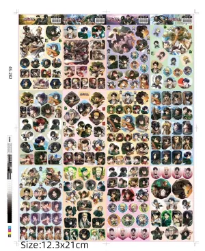 12 Sheets Attack On Titan Anime Stickers No:45-282