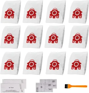 12pcs Dust Bags for FJM AirClean 3D Efficiency Canister Vacuum Cleaners(12 Bags  2 Set Filters)