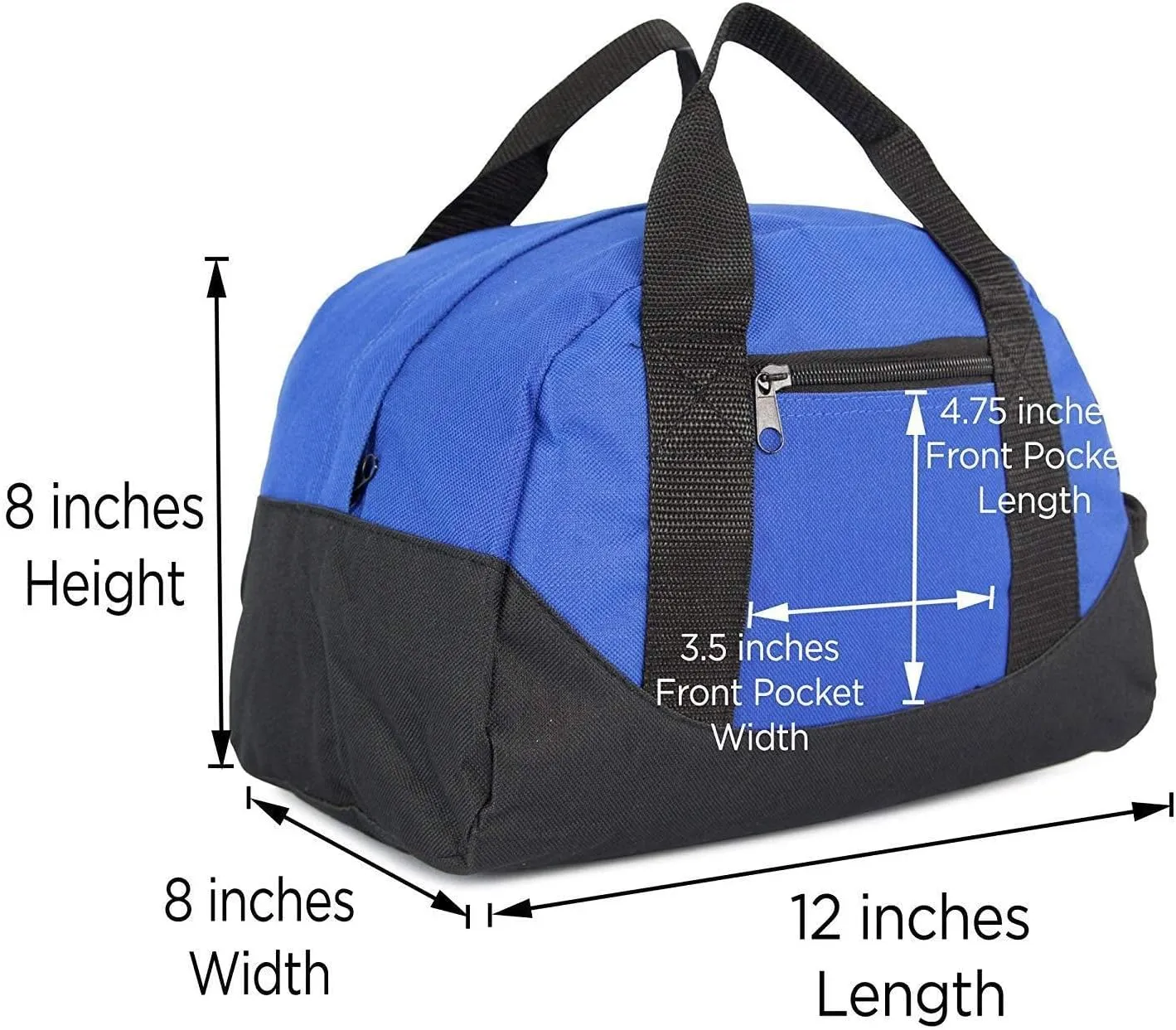 12" Duffel Duffle Travel Sports Gym Bags Mini Carry-on Luggage Small Supply Bag (Royal)