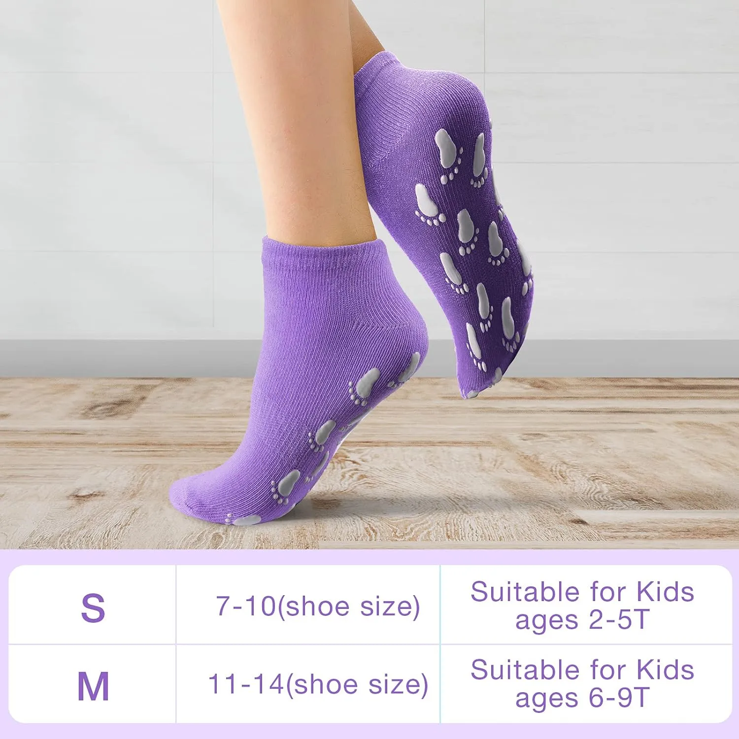 14 Pairs Kids Anti-Skid Ankle Grip Socks for Pilates, Ballet, Barefoot Workout