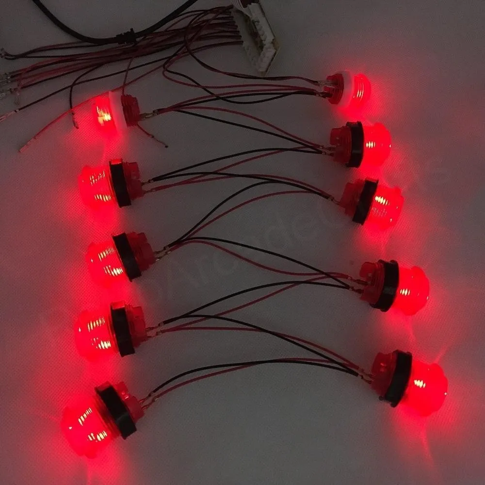 2 Players PC Game USB Controller LED Push Buttons Cables DIY Arcade Joystick Kit