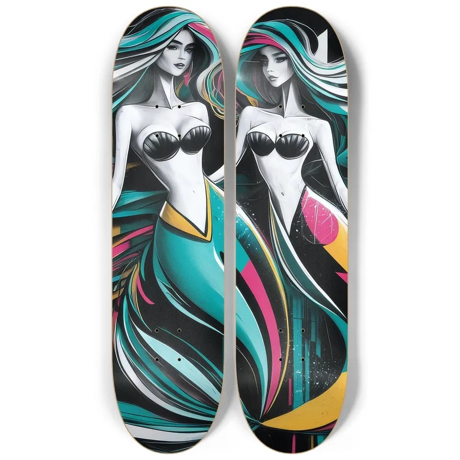 2 Skateboard Series Art - Mod Mermaids