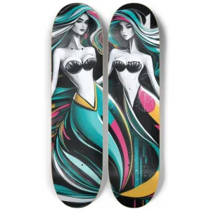 2 Skateboard Series Art - Mod Mermaids