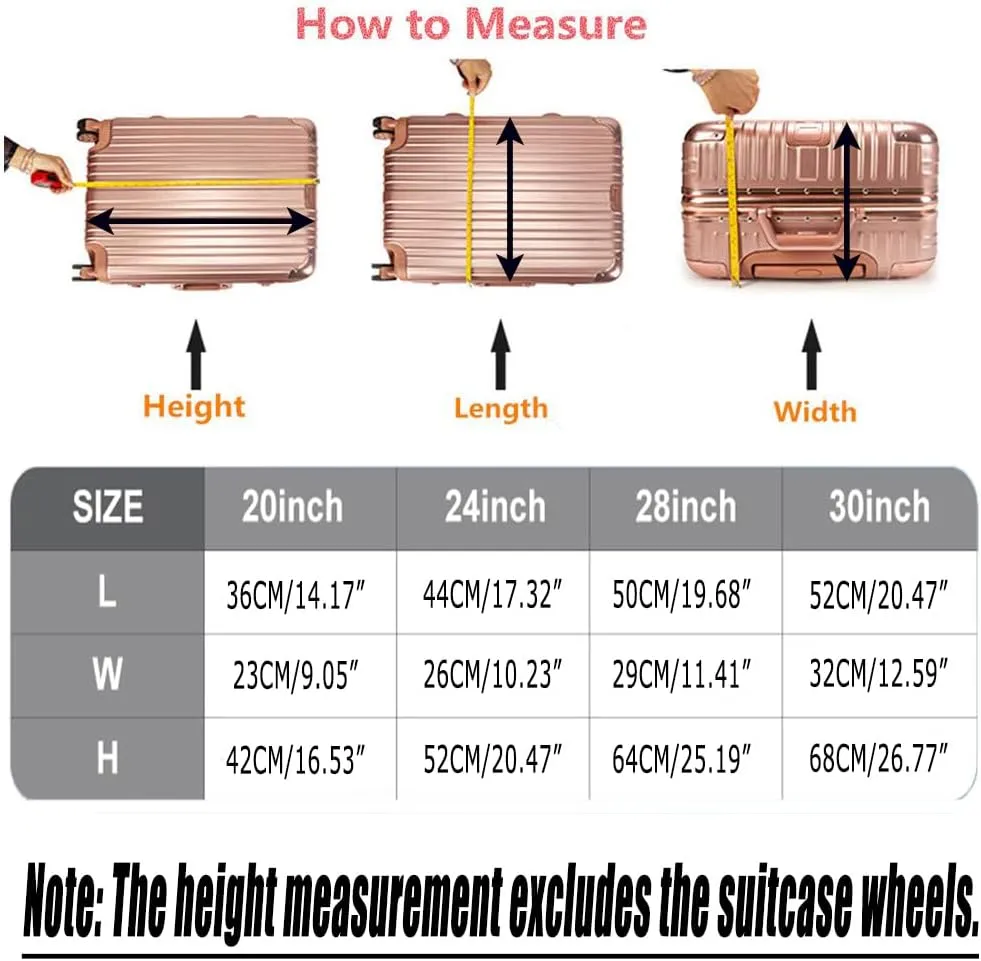 20 Inch Full Clear PVC Luggage Cover, 0.4mm Thick Heavy-Duty Waterproof, Dustproof, Anti-Scratch Suitcase Cover, Luggage Covers for Suitcase TSA Approved, Fits 19"-20" Wheeled Luggage