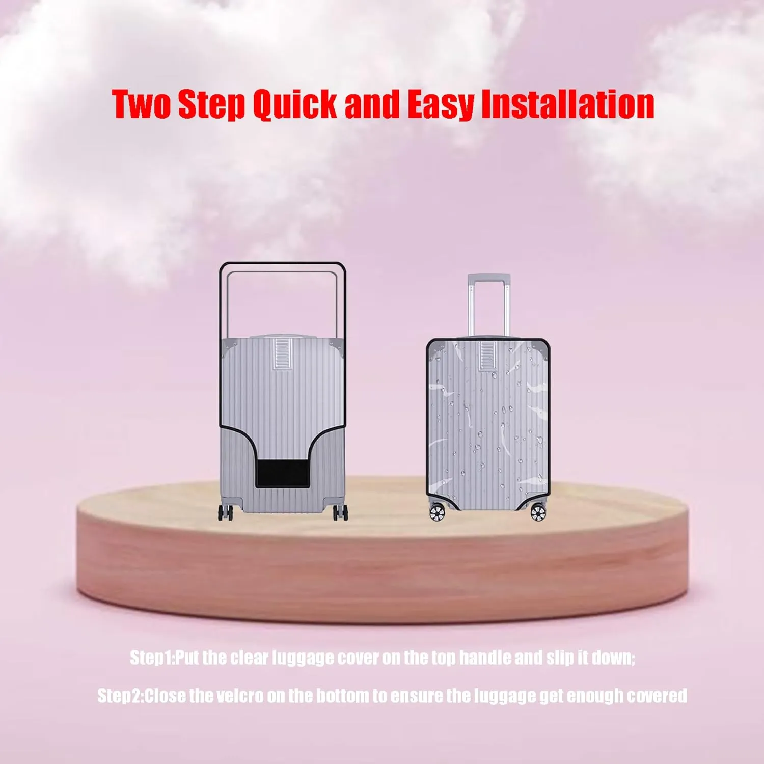 20 Inch Luggage Cover Protector Bag PVC Clear Plastic Suitcase Cover Protectors Travel Luggage Sleeve Protector