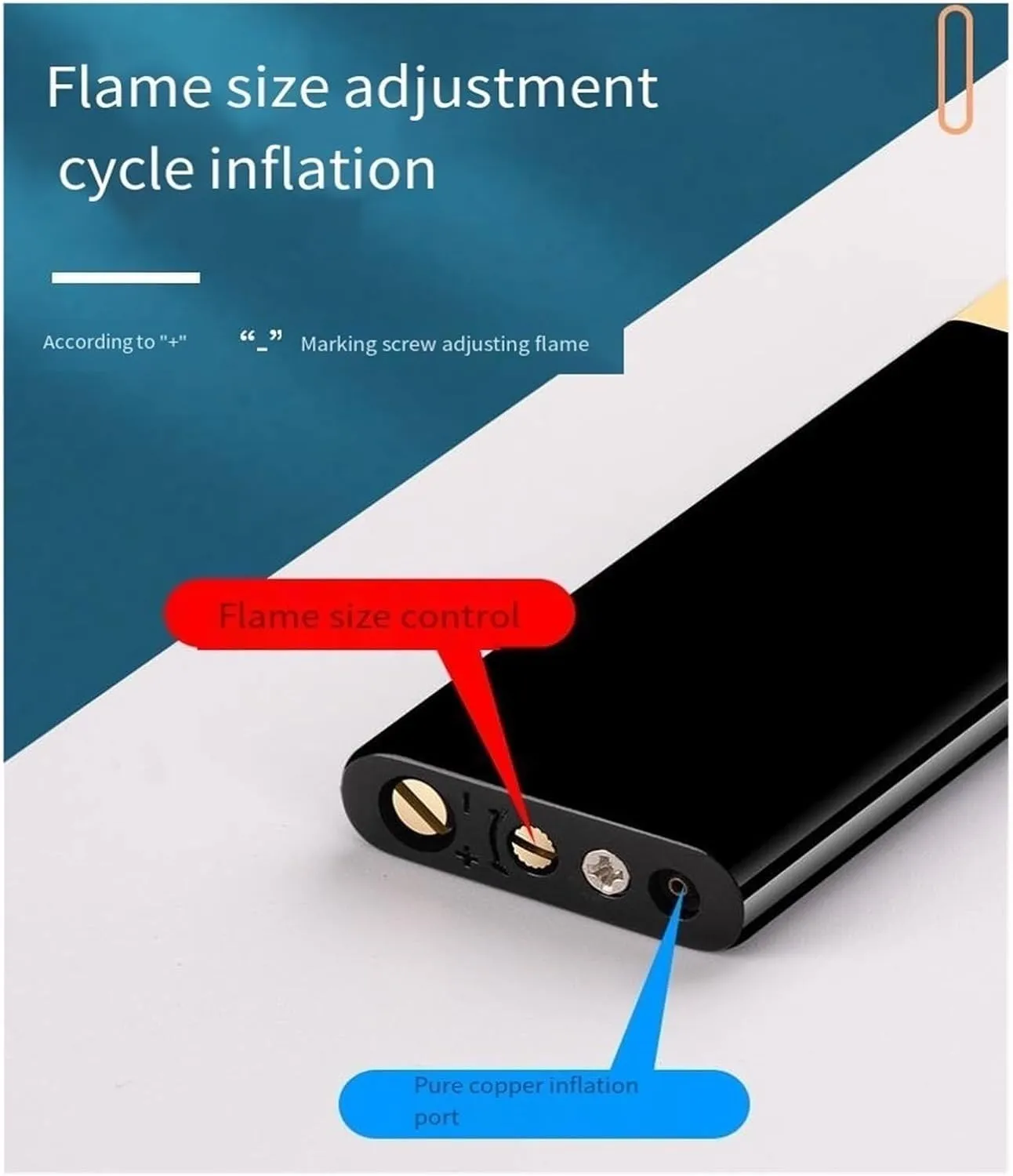 2024 Ultra-thin Butane Lighter, Soft Flame Lighter, Wheeled Flint Ignition Portable Ultra-thin Lighter, Refillable Butane Lighter with Adjustable Flame Candle Lighter Business Gift (Butane Not Include