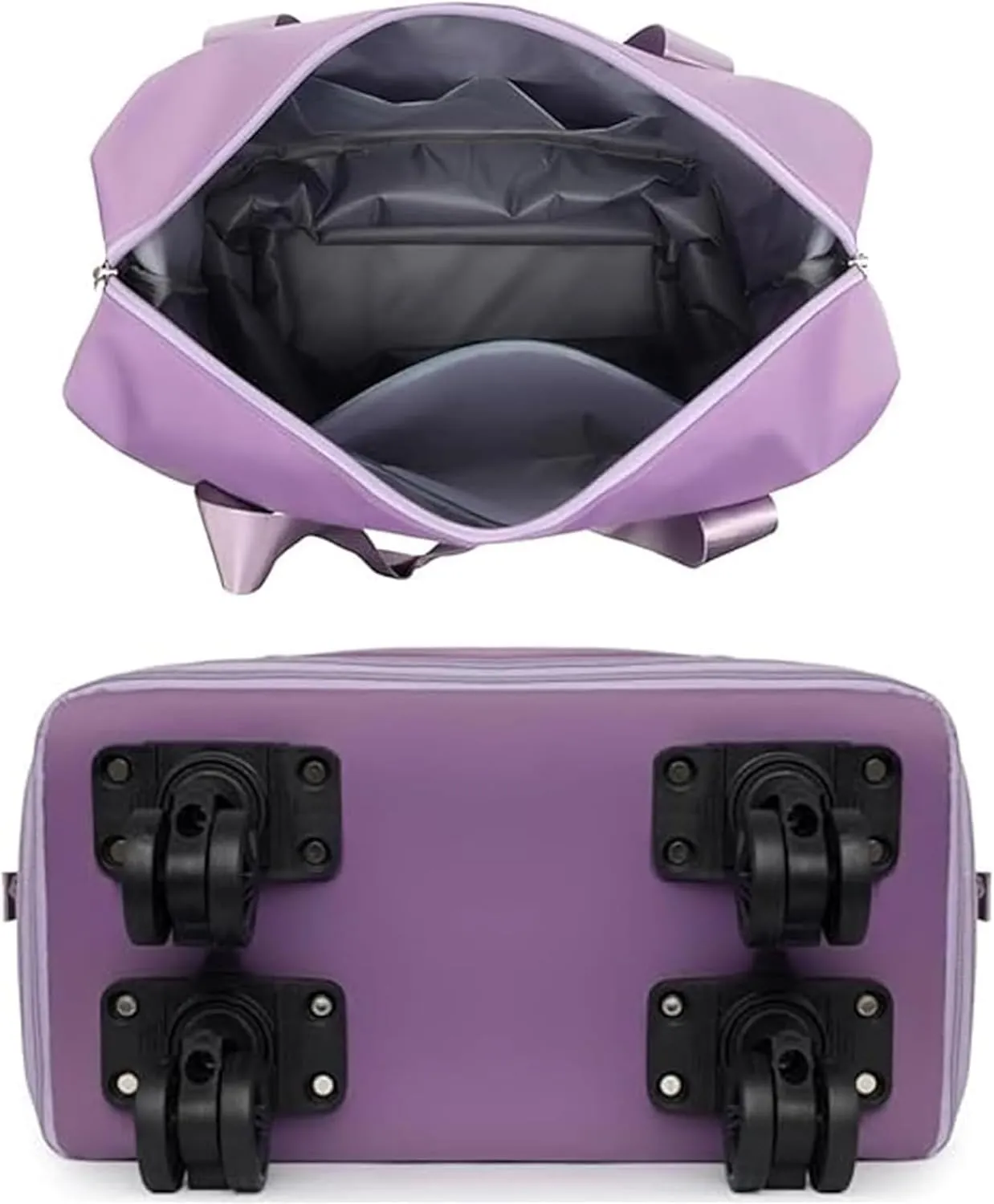 2025 Beente Travel Bag with Wheels, Large Capacity with Removable Universal Wheels Tote Luggage for Easy Travel (Pink)