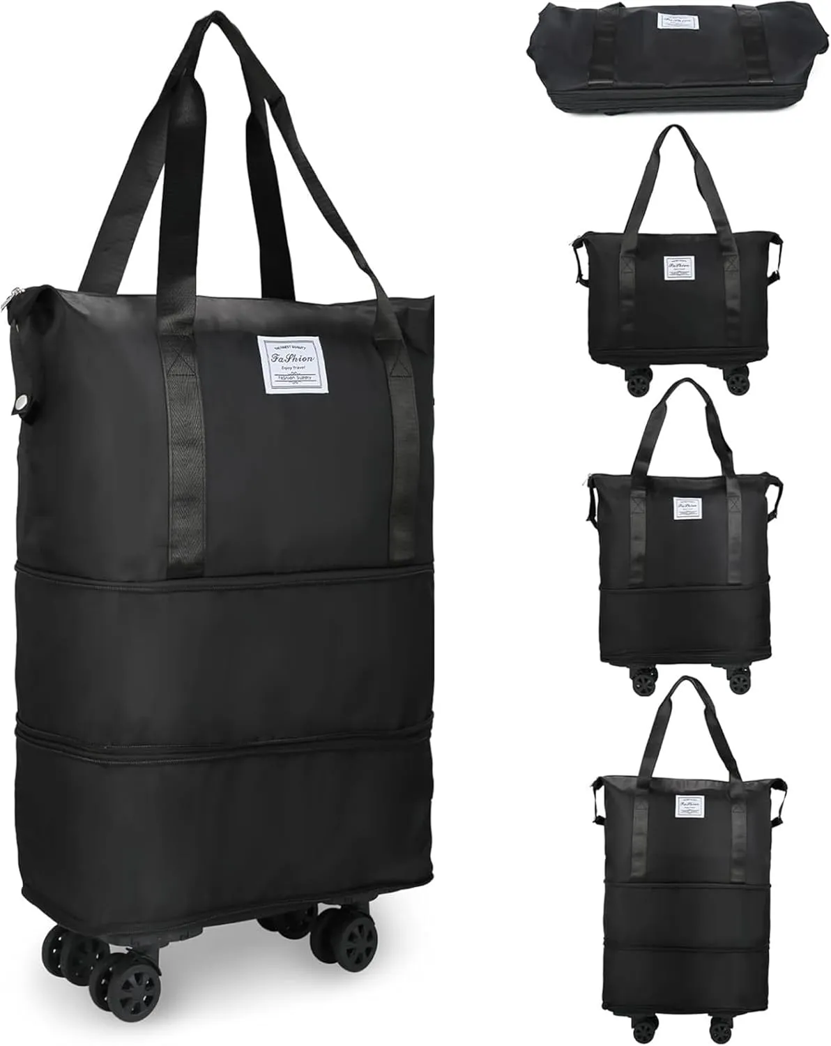 2025 New Large Capacity Travel Bag -Universal Wheel Removable, Waterproof Foldable Dry-Wet Separation for Gym (Blue)