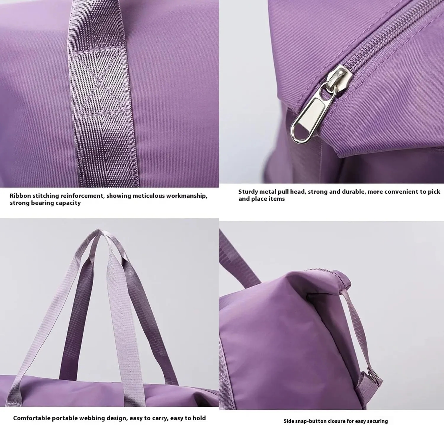 2025 New Travel Bag with Wheels, Expandable & Foldable Large Capacity Rolling Luggage, Adjustable Shoulder Strap & Detachable Wheels(Light Purple)