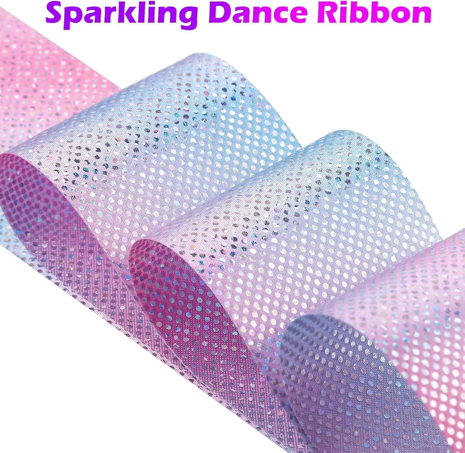 20PCS Sparkling Dance Ribbon for Kids Girls Princess Mermaid Ballet Ballerina Gymnastics Birthday Party Favors Decorations, Kids Twirling Streamer Ribbon Dancer Wands for Outdoor Toys