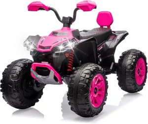 24V 2 Seater Electric ATV, Electric Car for Kids, Four-Wheeled Dirt Quad Car with Powerful Motor Off-Road Vehicle Electric Kids ATV with High Low Speed, Ride On ATV for Big Boys Girls