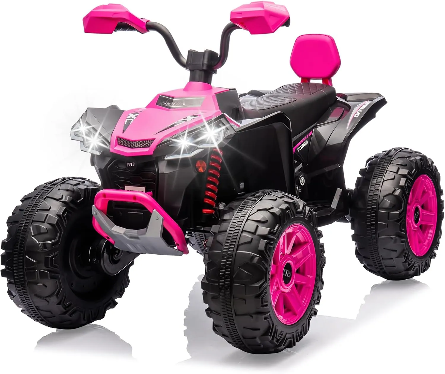 24V 2 Seater Electric ATV, Electric Car for Kids, Four-Wheeled Dirt Quad Car with Powerful Motor Off-Road Vehicle Electric Kids ATV with High Low Speed, Ride On ATV for Big Boys Girls
