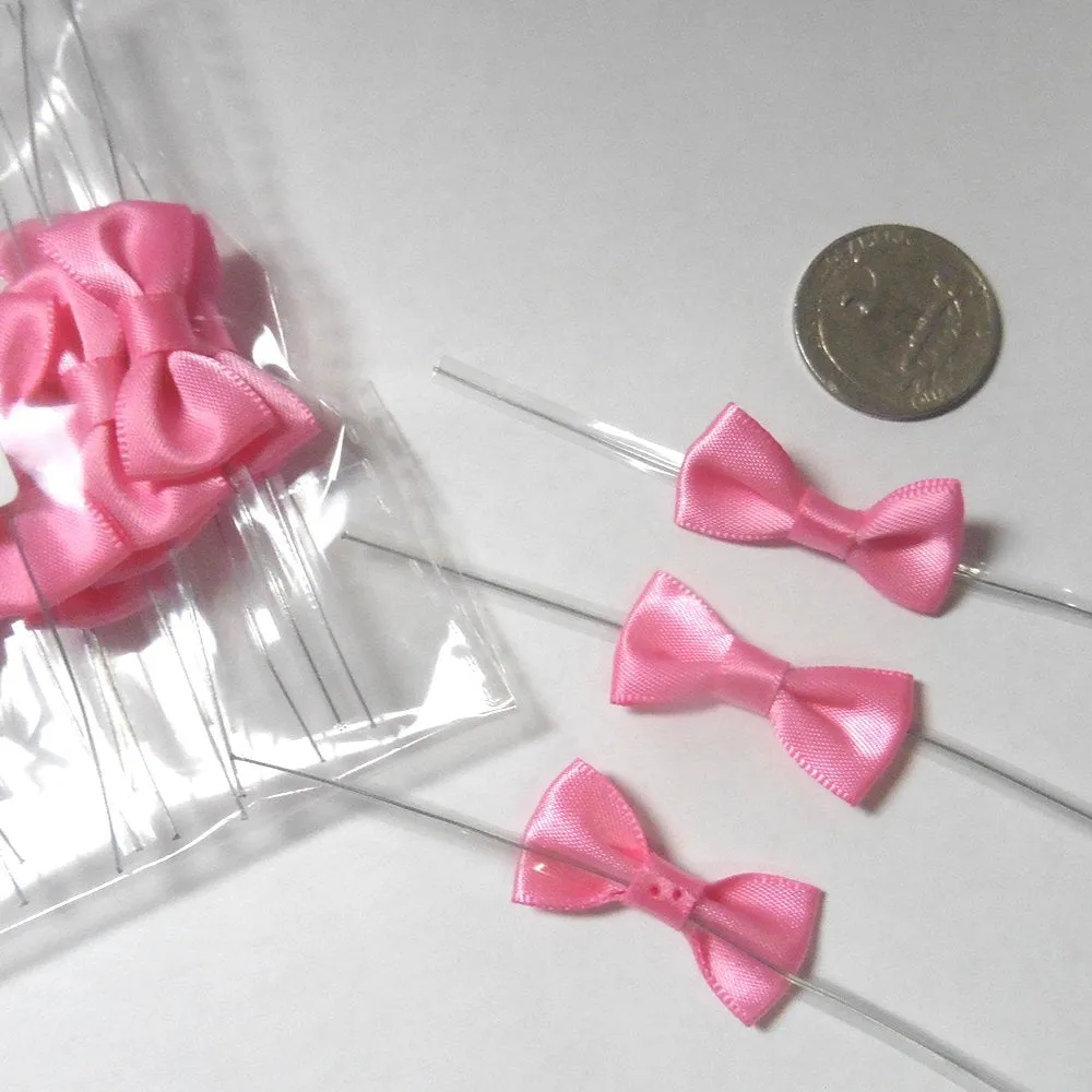 25pcs x (6" pink Lollipop Stick   Bag   pink Bows) for cake pops