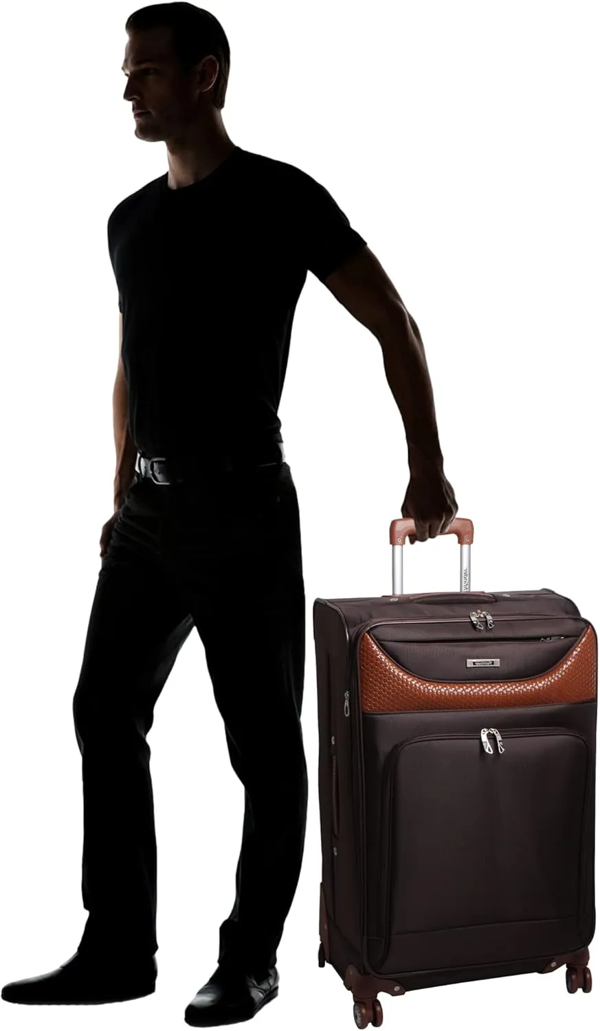 28 Inch Luggage with Spinner Wheels Softside Expandable Large Suitcase
