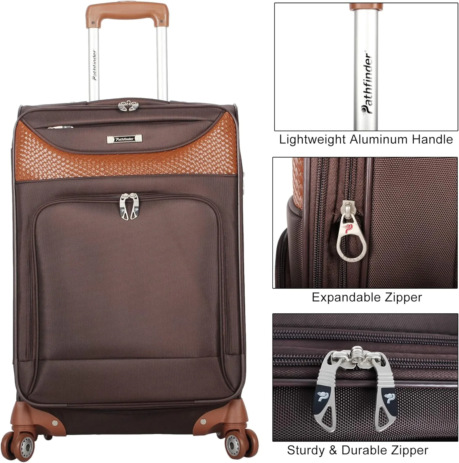 28 Inch Luggage with Spinner Wheels Softside Expandable Large Suitcase