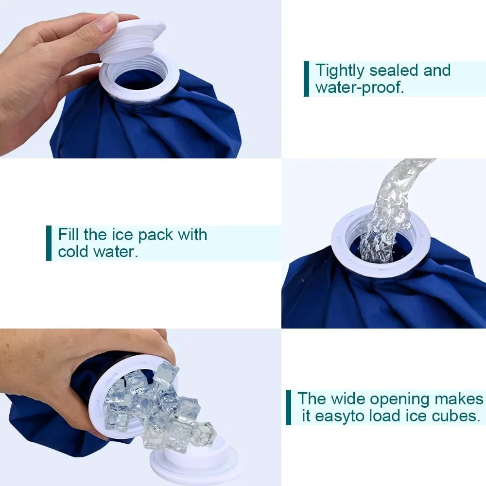 3 PCS Upgrade Ice Pack Injuries Reusable,11in & 9in & 6in Ice Bags Hot Water for Injuries, Soothe Pain and Stay Cool, Old School Style and Traditional Ice Packs, Versatile and Easy to Carry