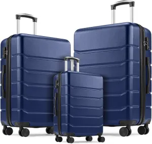3 Pieces Luggage Set 20/24/28-inch, Hard Shell Rolling Suitcases for Travel Expandable Lightweight with Spinner Wheels TSA Lock