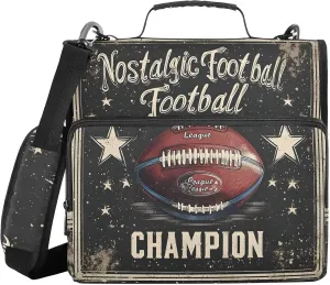 3 Ring Binder Zipper Binders Rugby Champion Trapper Keeper Expanding File Folder Bag with Shoulder Strap