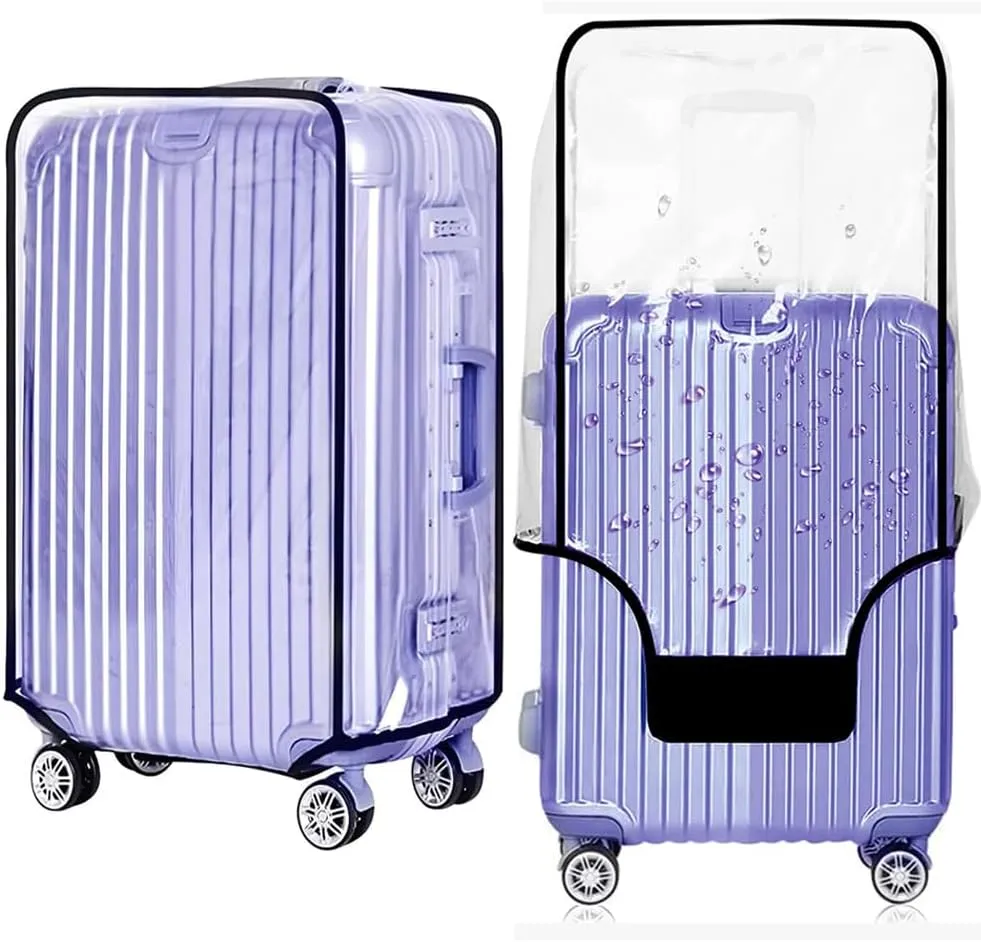 30 Inch Clear PVC Luggage Cover, 0.4mm Thick Heavy-Duty Waterproof, Dustproof, Anti-Scratch Suitcase Cover, Luggage Covers for Suitcase TSA Approved, Fits 30"-31" Wheeled Luggage