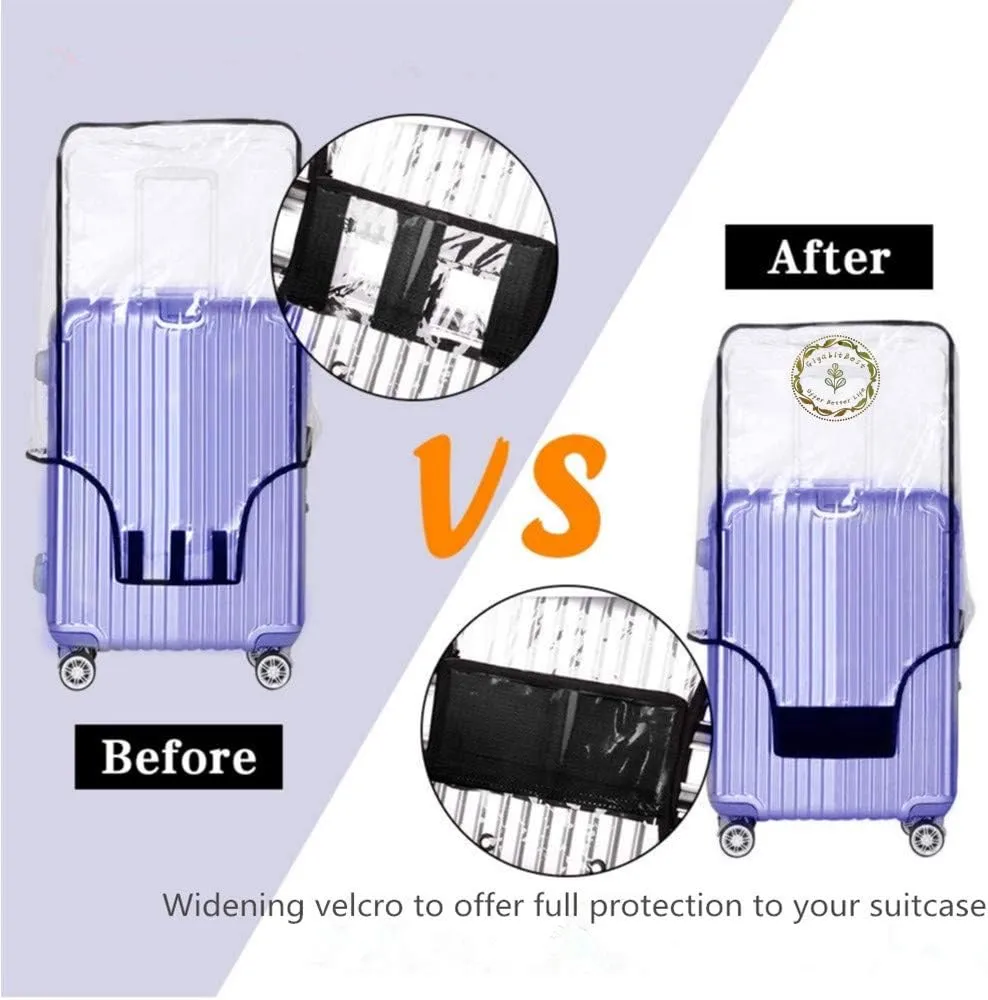 30 Inch Clear PVC Luggage Cover, 0.4mm Thick Heavy-Duty Waterproof, Dustproof, Anti-Scratch Suitcase Cover, Luggage Covers for Suitcase TSA Approved, Fits 30"-31" Wheeled Luggage