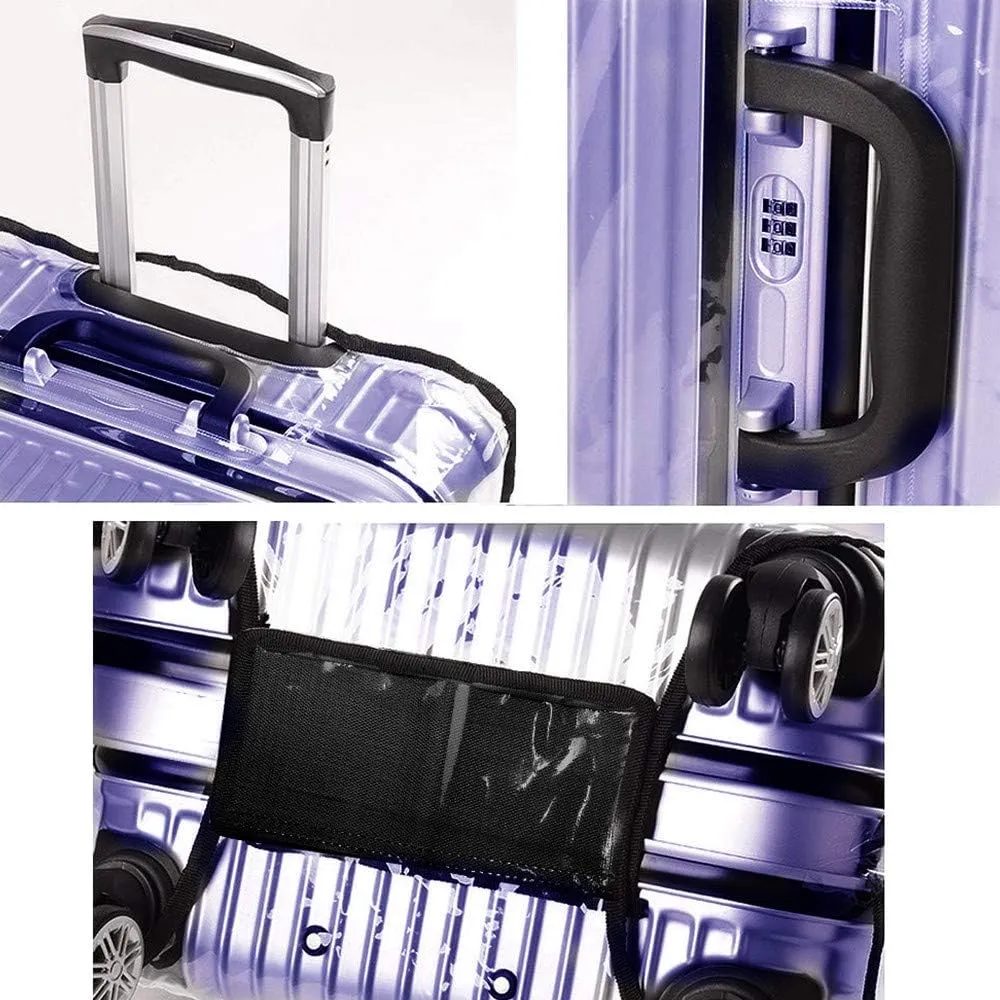 30 Inch Clear PVC Luggage Cover, 0.4mm Thick Heavy-Duty Waterproof, Dustproof, Anti-Scratch Suitcase Cover, Luggage Covers for Suitcase TSA Approved, Fits 30"-31" Wheeled Luggage