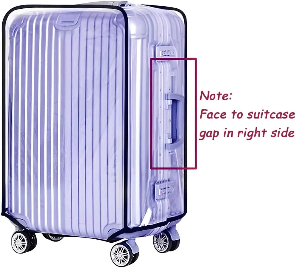30 Inch Clear PVC Luggage Cover, 0.4mm Thick Heavy-Duty Waterproof, Dustproof, Anti-Scratch Suitcase Cover, Luggage Covers for Suitcase TSA Approved, Fits 30"-31" Wheeled Luggage