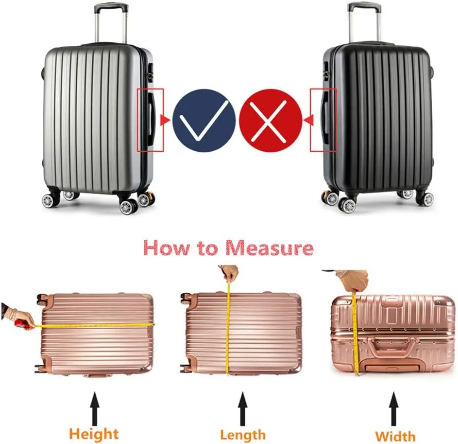 30 Inch Clear PVC Luggage Cover, 0.4mm Thick Heavy-Duty Waterproof, Dustproof, Anti-Scratch Suitcase Cover, Luggage Covers for Suitcase TSA Approved, Fits 30"-31" Wheeled Luggage