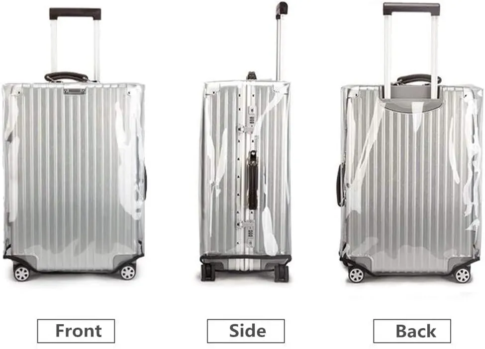 30 Inch Full Clear PVC Luggage Cover, 0.4mm Thick Heavy-Duty Waterproof, Dustproof, Anti-Scratch Suitcase Cover, Luggage Covers for Suitcase TSA Approved, Fits 30"-31" Wheeled Luggage