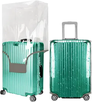 30 Inch Full Clear PVC Luggage Cover, 0.4mm Thick Heavy-Duty Waterproof, Dustproof, Anti-Scratch Suitcase Cover, Luggage Covers for Suitcase TSA Approved, Fits 30"-31" Wheeled Luggage