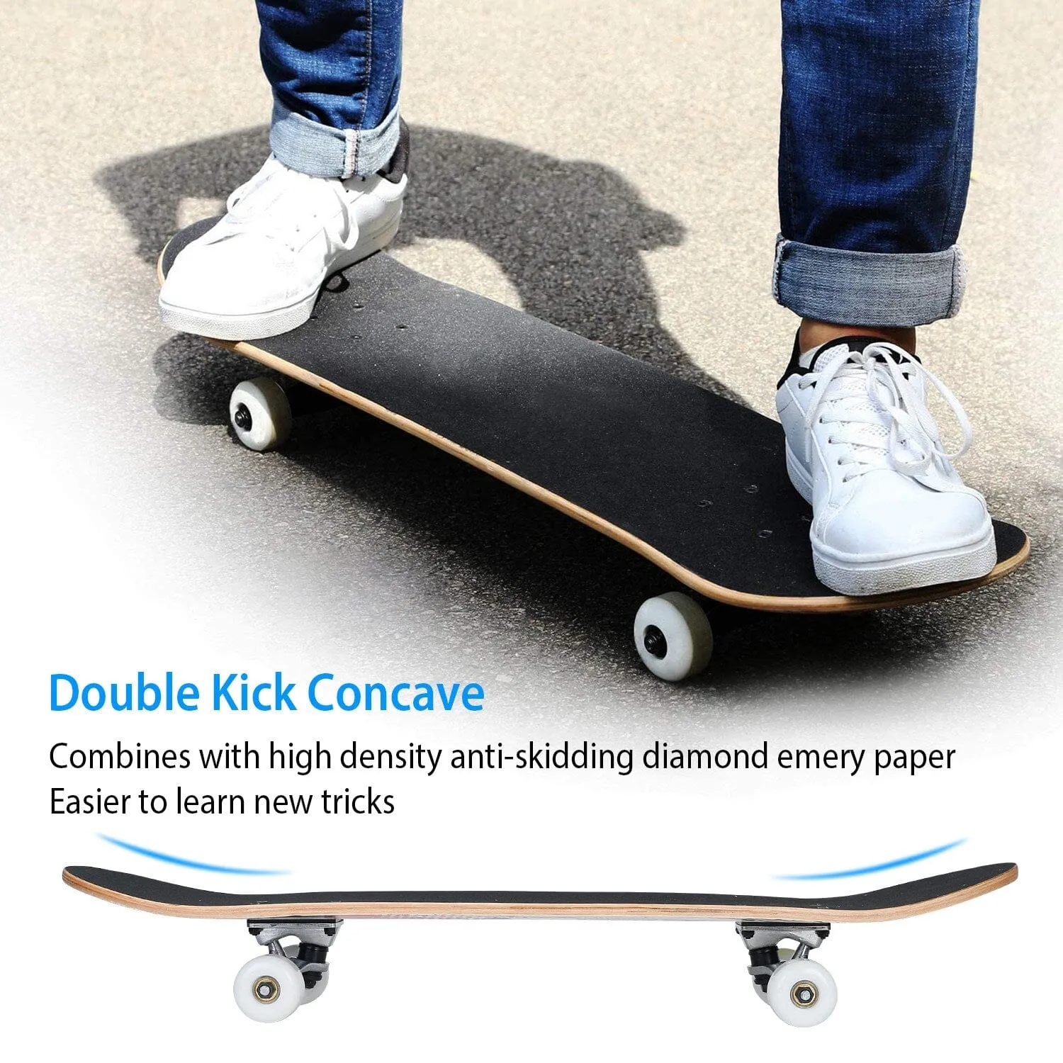 31x8in 9 Layers Maple Concave Skateboard