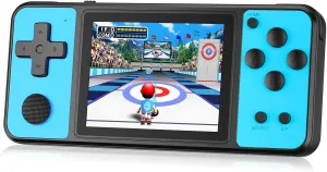 32 Bit Handheld Games for Kids Built-in 139 Video Games, 3.0" IPS Screen Rechargeable Travel Toys for Ages 4-13, Mini Electronic Gaming Player Xmas Birthday Gifts for Boys Girls (Blue)