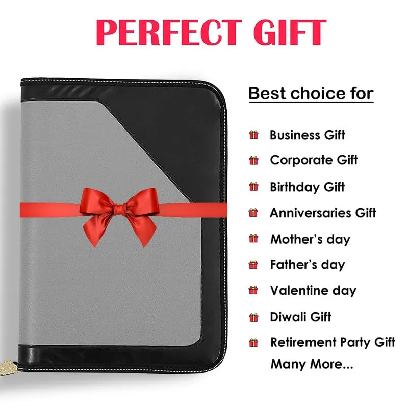 3745 20 pocket Documents Holder, Document Bag, Leatherette Professional File Folders for Certificates,  20 Leafs File