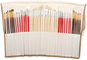 38pcs Paint Brushes Set Synthetic Natural Hair Brushes with Brush Case Art Supplies Watercolor and Oil Paint Brush