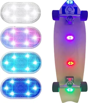4 Packs LED Skateboard Lights, Ideal Skating Shoes Kit, Perfect Scooter Lights for Night Riding, Longboard Accessories