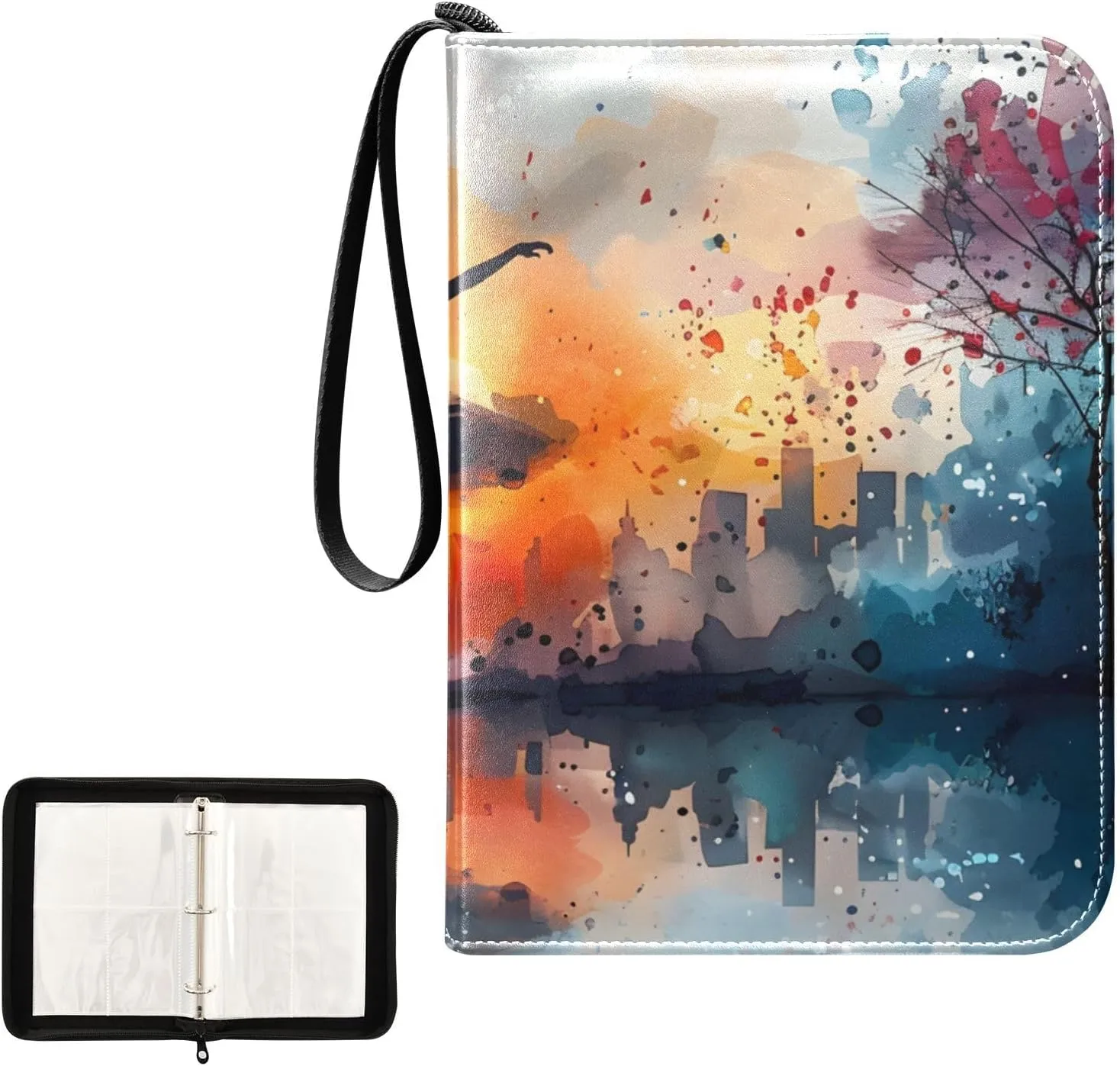 4 Pockets Trading Card Album Holder Book Folder Sports Card Binder Ballet Paris 400 Double Side Pockets for 3 Ring Binder Zipper
