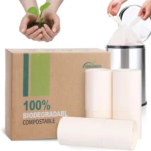 5 Gallon Compostable Trash Bags with Handles Compost Bags 0.78 Mils Food Scrape Waste Bags for Kitchen Bathroom US BPI ASTM D6400 and Europe OK Compost Home Certified 45 Couts White