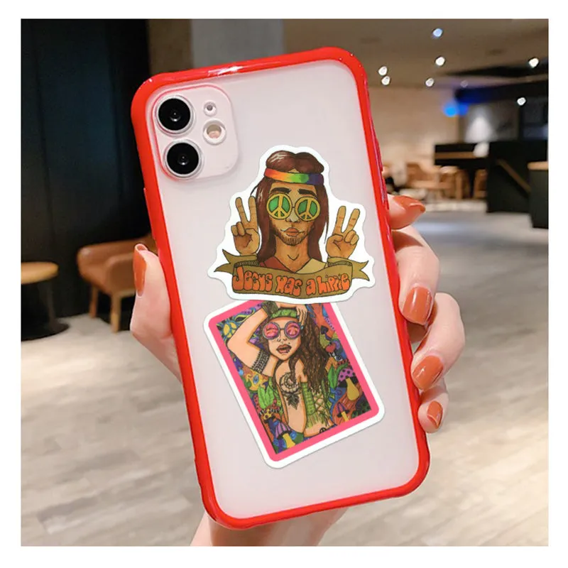 50PCS Hippie Art Sticker Psychedelic For Suitcase Notebook Skateboard Fridge Laptop Classic Toy Decals Graffiti Sticker F3