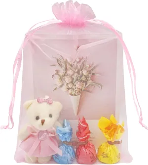 50pcs Large Organza Bags 8X12 inch Pink Mesh Bags Drawstring Jewelry Gift Bag for Baby Shower Birthday Wedding Party Favor Goodie Candy Bags (Pink)