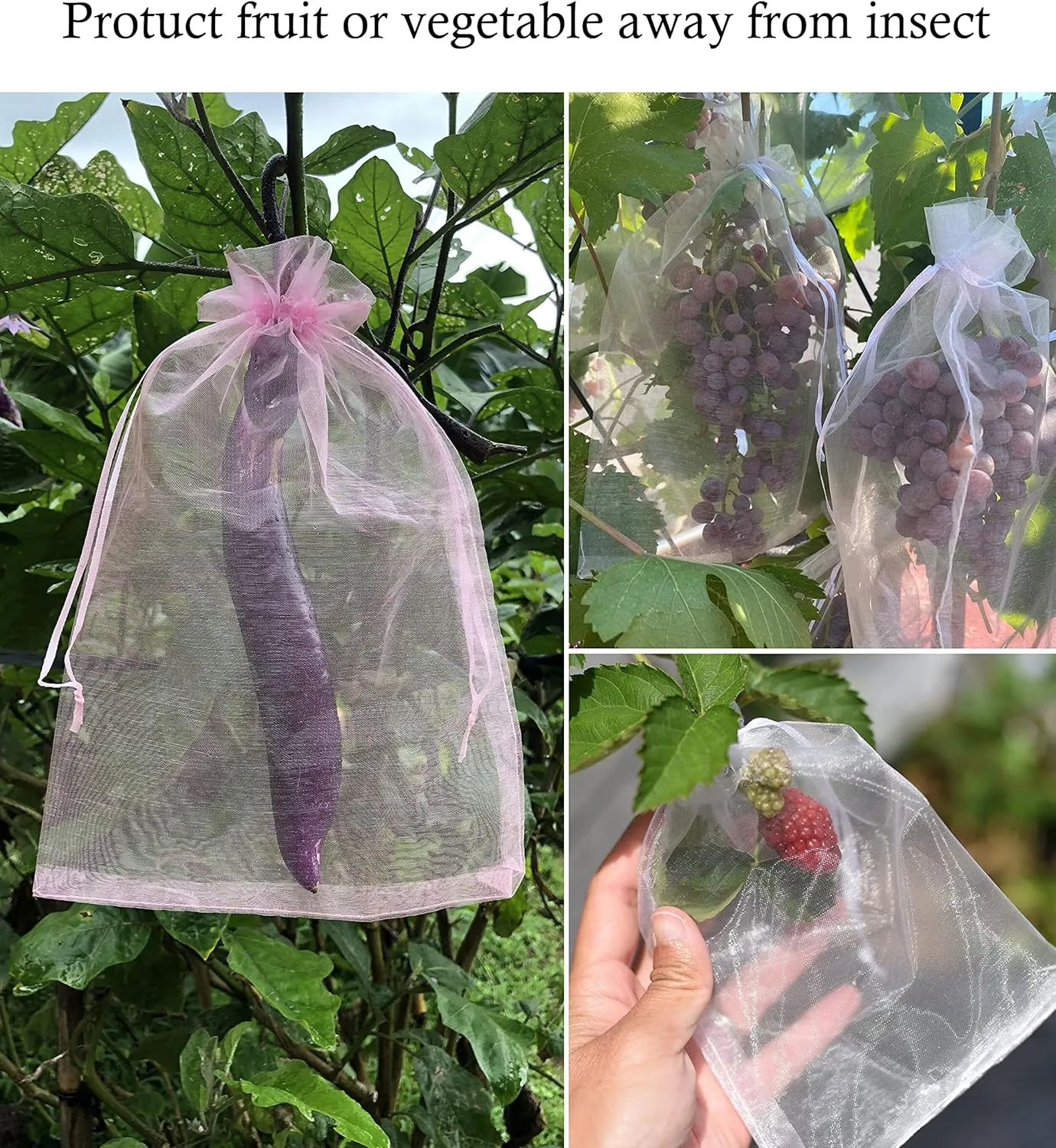 50pcs Large Organza Bags 8X12 inch Pink Mesh Bags Drawstring Jewelry Gift Bag for Baby Shower Birthday Wedding Party Favor Goodie Candy Bags (Pink)