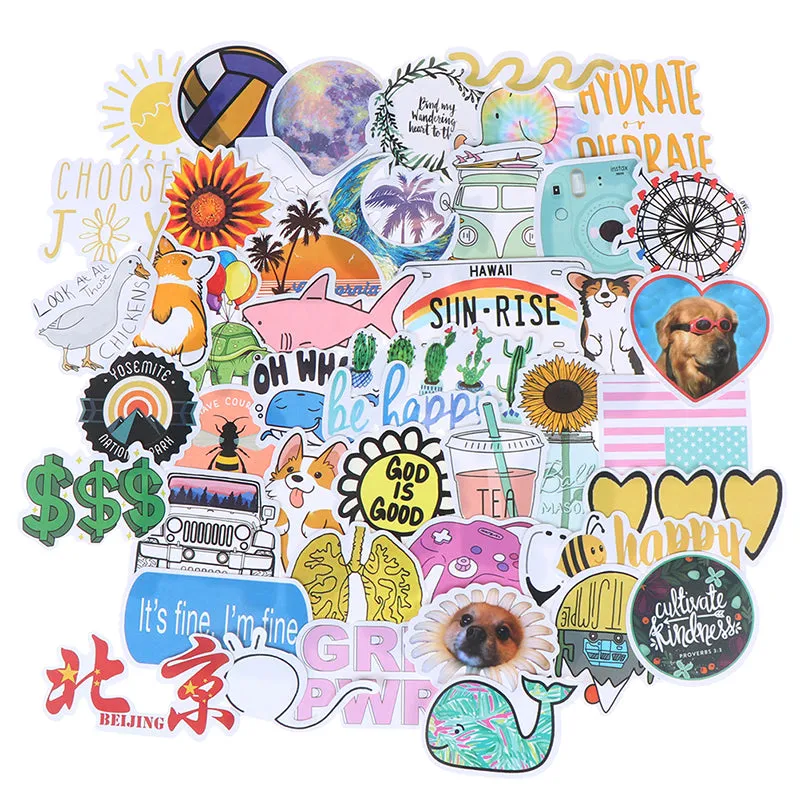 50pcs Travel City Landscape Cartoon Graffiti Sticker DIY Motorcycle Skateboard Notebook Suitcase Waterproof Sticker Decal