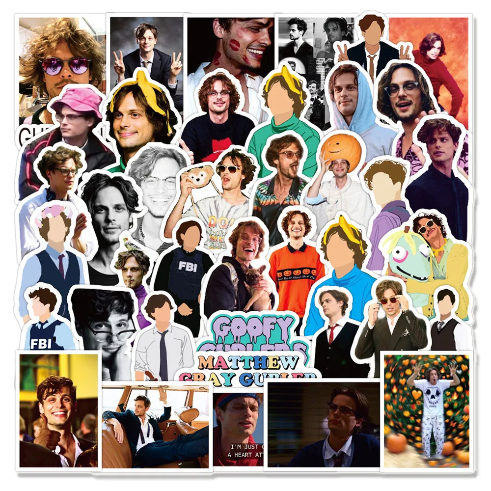 50PCS/Pack Matthew Gray Gubler Graffiti Stickers For Laptop Notebook Motorcycle Skateboard Computer Luggage Decal Sticker