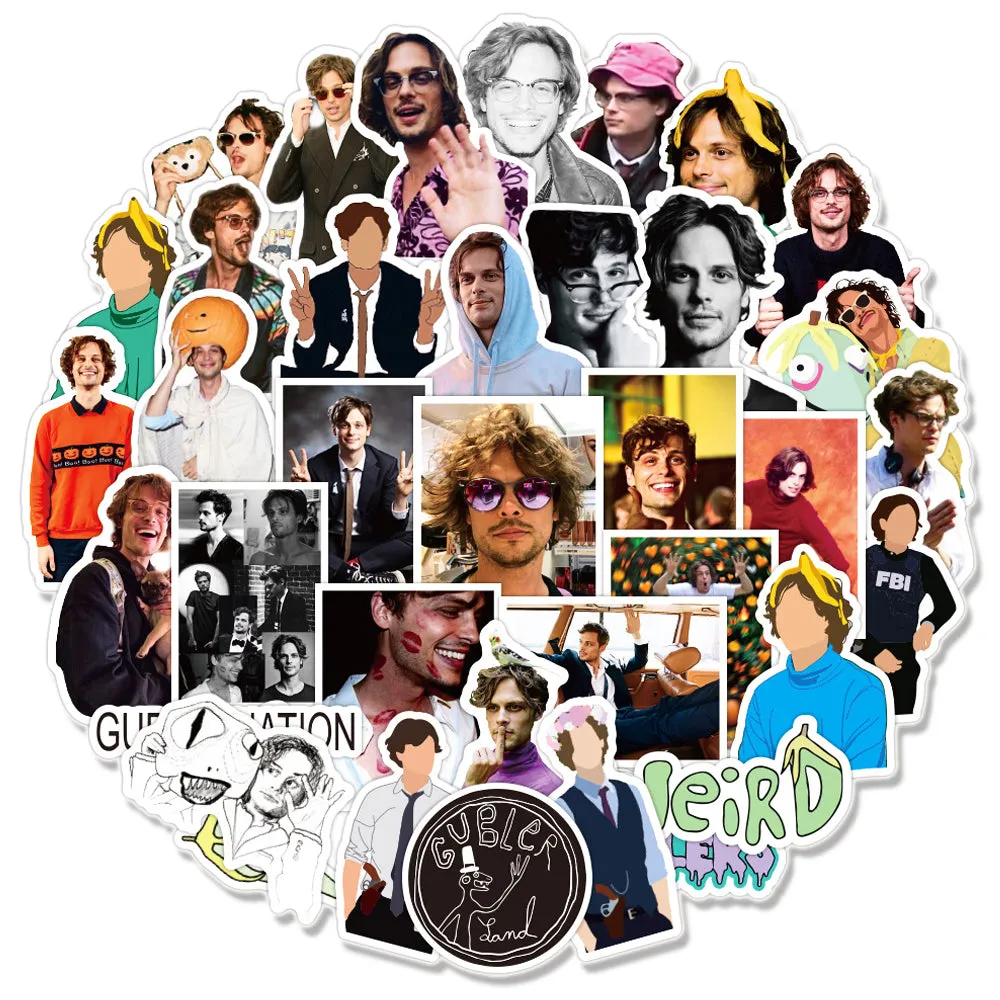 50PCS/Pack Matthew Gray Gubler Graffiti Stickers For Laptop Notebook Motorcycle Skateboard Computer Luggage Decal Sticker