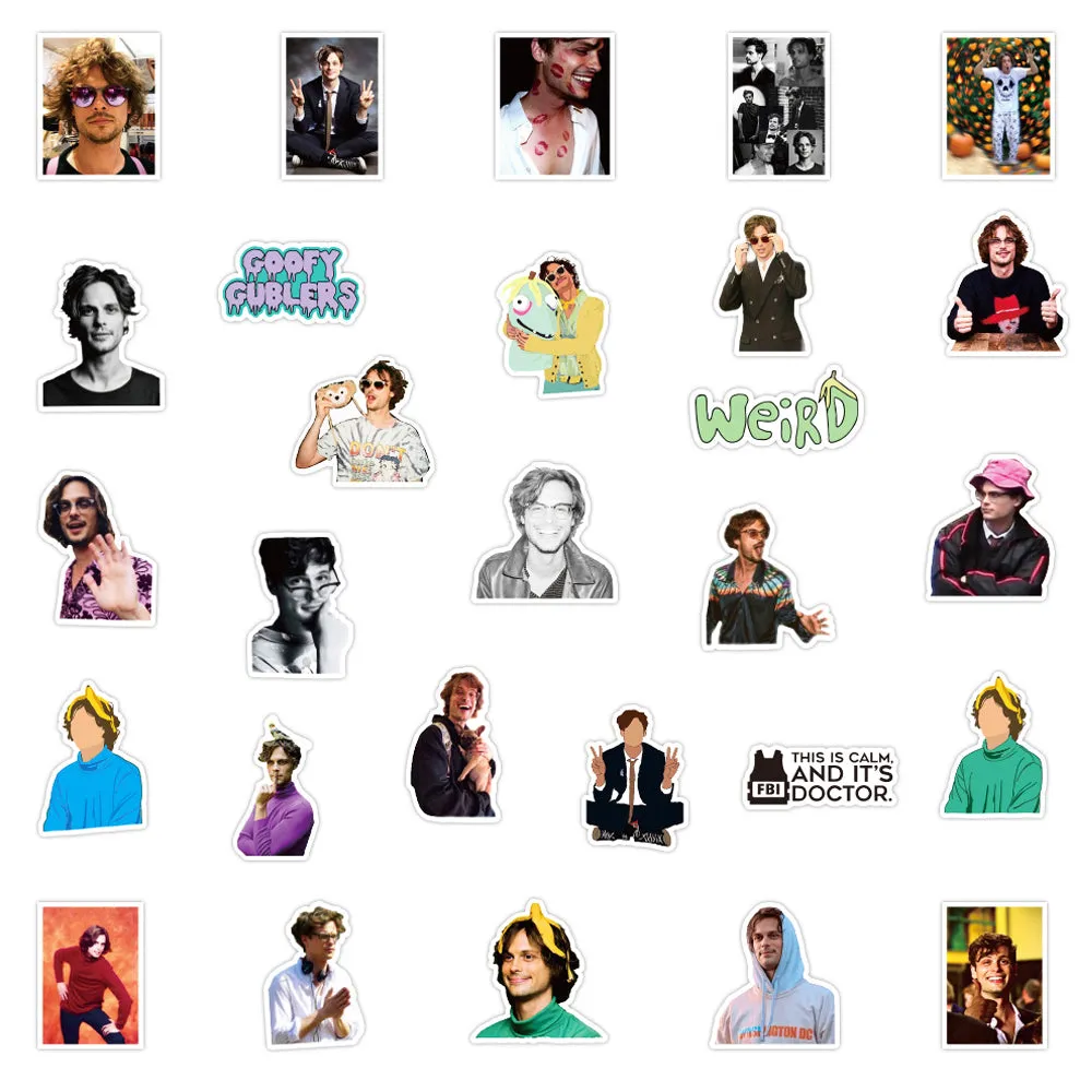 50PCS/Pack Matthew Gray Gubler Graffiti Stickers For Laptop Notebook Motorcycle Skateboard Computer Luggage Decal Sticker