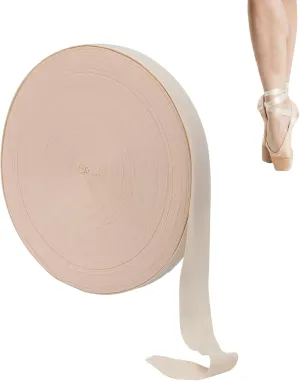 54.7 Yards Ballet Elastic Pointe Shoe Ribbons Roll, 7/8" Wide Stretch Satin Ribbon Roll, Minimalist Ballet Elastic Strap Stretch Ribbon for Women Girl Ballet Shoe Accessories, Ballet Pink