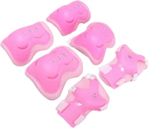 6Pcs Outdoor Sports Protective Gear Elbow Pads Knee Pads and Wrist Guards for Skateboarding Cycling and Rollerblading Pink