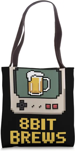 8 Bit Brews Beer Lover Video Game Retro Gamer Tote Bag