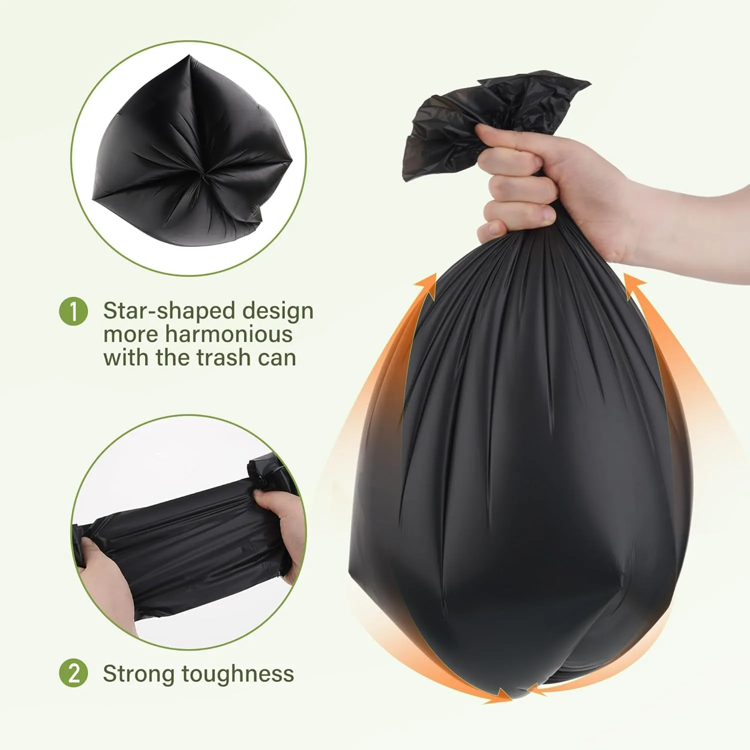 8 Gallon Trash Bags Compost Portable Toilet Bags Composting Garbage Bag Extra Thick 0.91 Mil for Camping Travel Kitchen Bathroom BPI Certified 30 Counts, Black