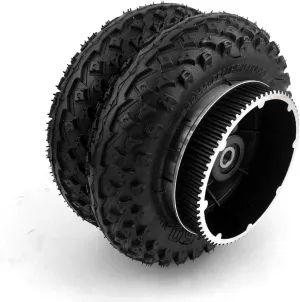 8 Inch Double-Wheels 200x50 Inflated Off Road Tyre with 5M Pulley 72 Teeth for Belt Drive All Terrain Skateboard